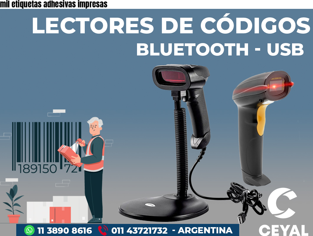 mil etiquetas adhesivas impresas