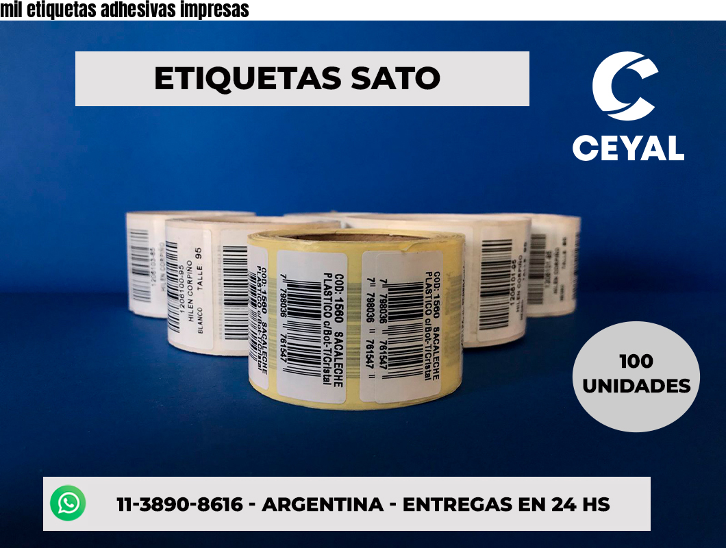 mil etiquetas adhesivas impresas