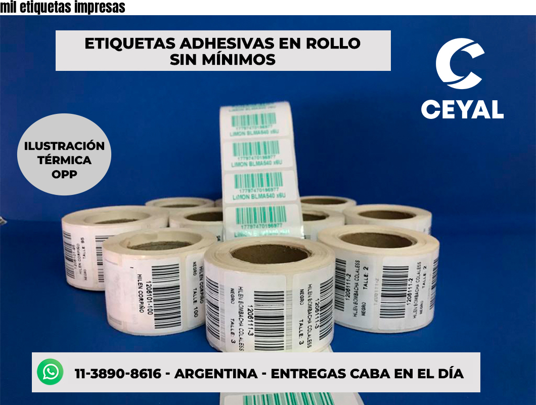 mil etiquetas impresas