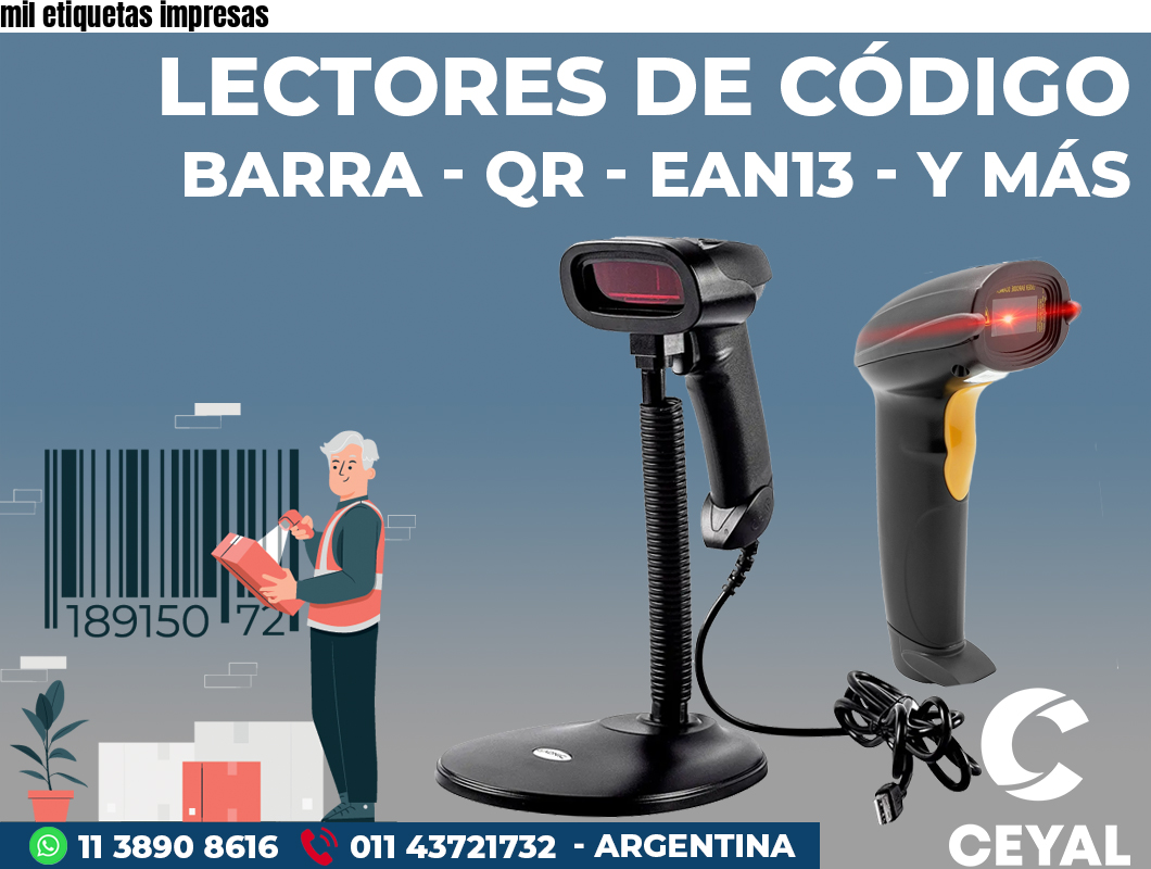 mil etiquetas impresas