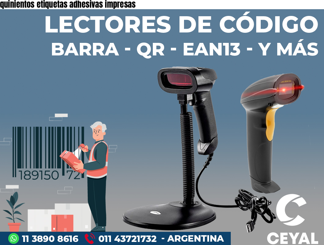 quinientos etiquetas adhesivas impresas