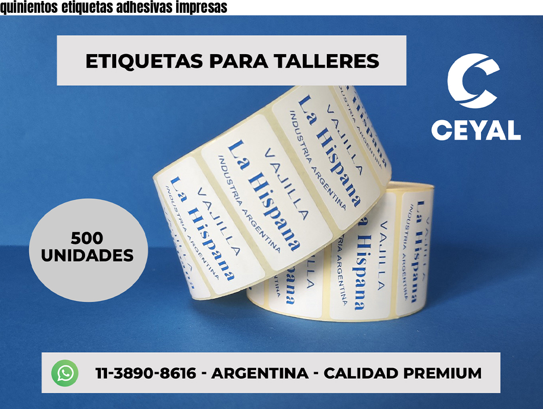 quinientos etiquetas adhesivas impresas
