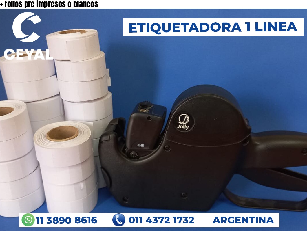 + rollos pre impresos o blancos