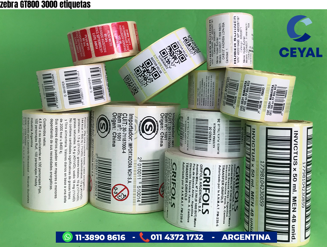 zebra GT800 3000 etiquetas