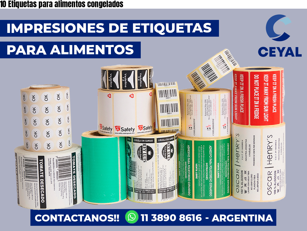 10 Etiquetas para alimentos congelados