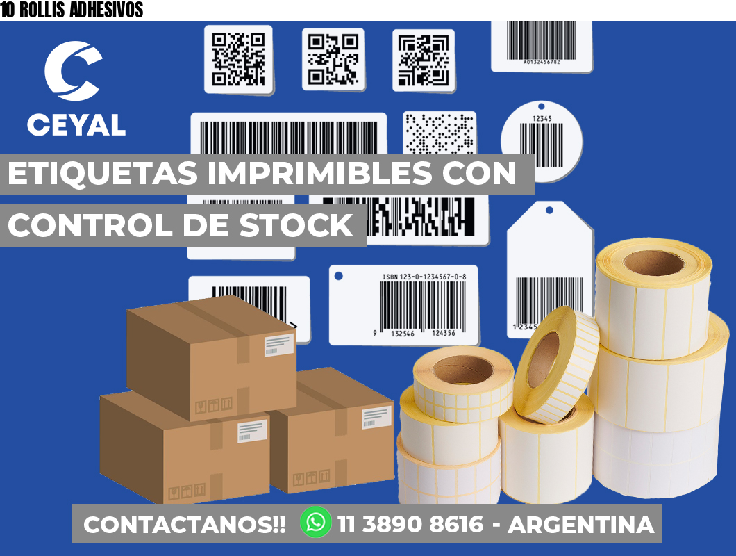 10 ROLLIS ADHESIVOS
