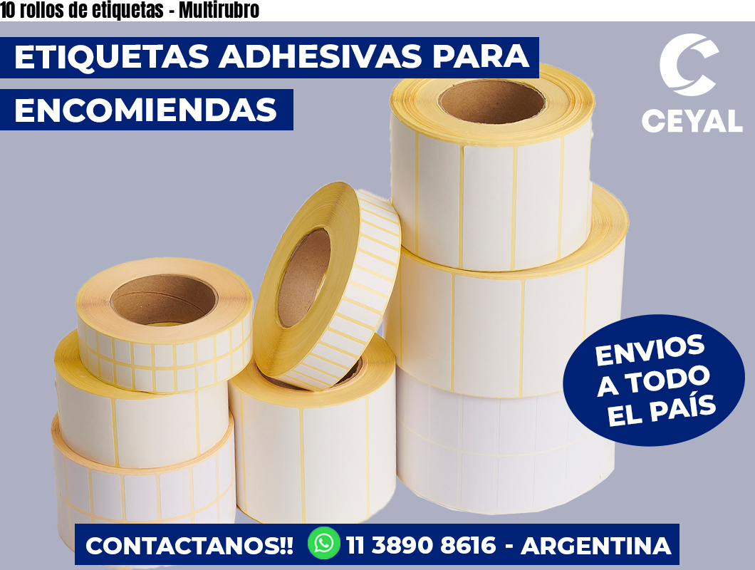 10 rollos de etiquetas – Multirubro
