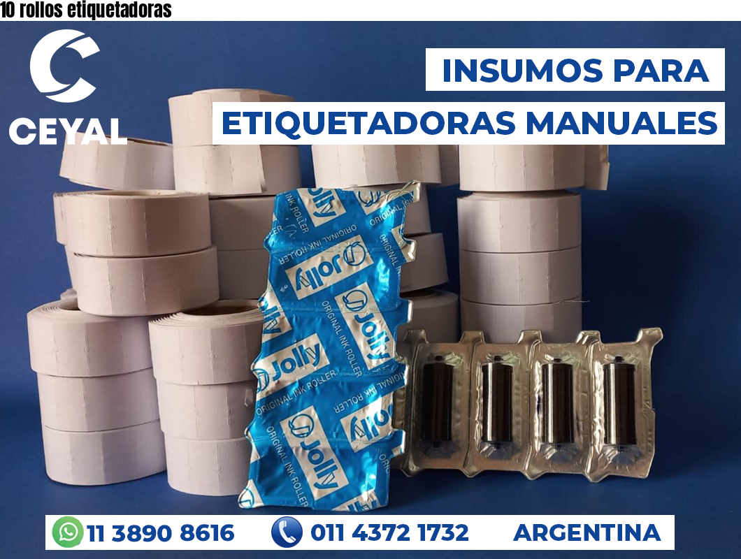 10 rollos etiquetadoras