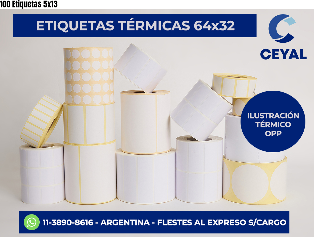 100 Etiquetas 5×13