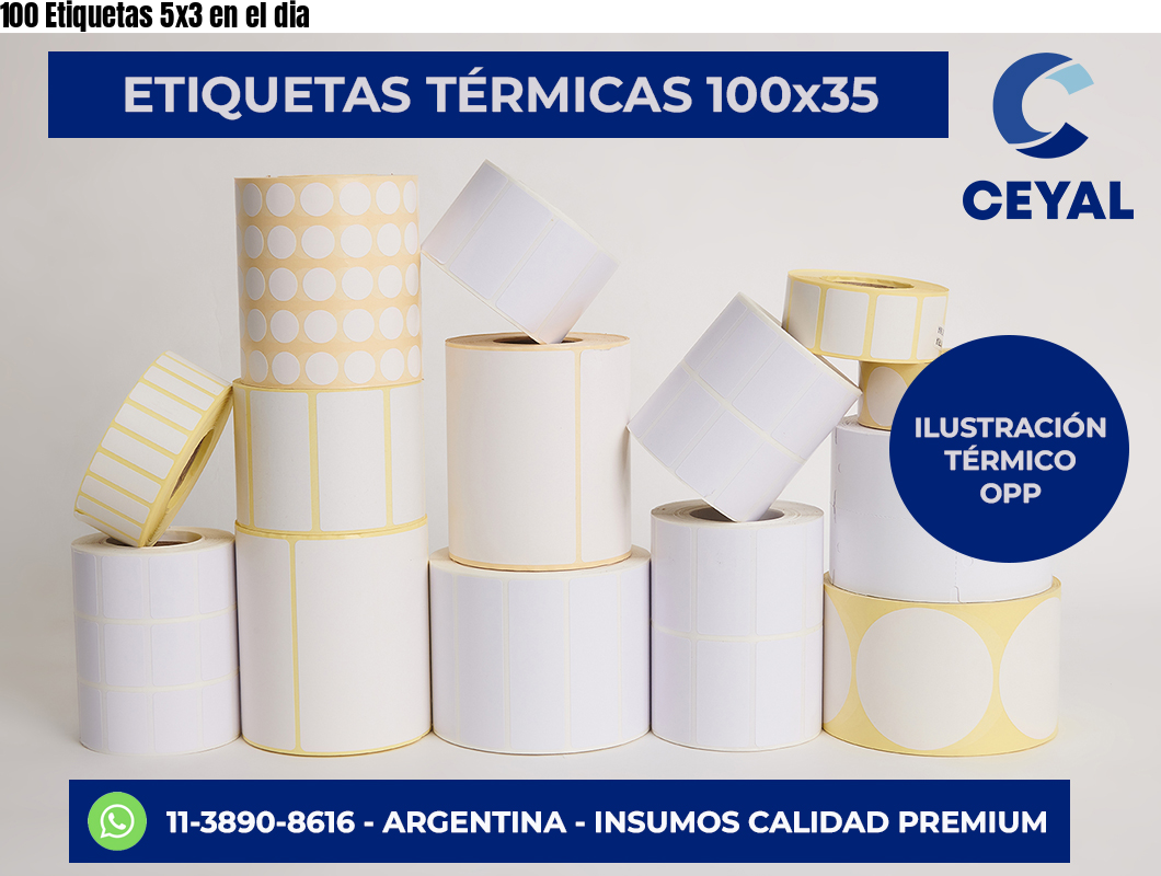 100 Etiquetas 5×3 en el dia