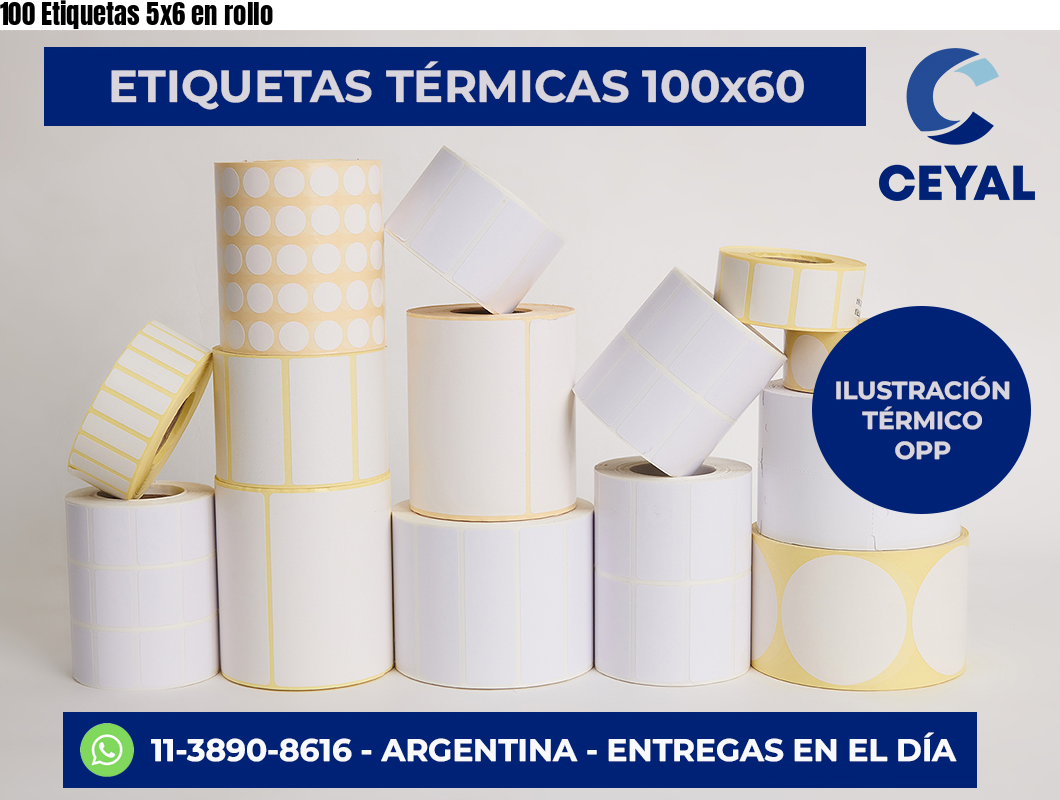 100 Etiquetas 5×6 en rollo