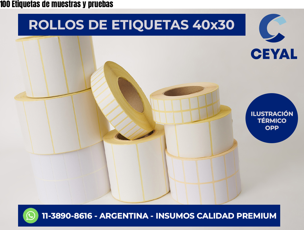 100 Etiquetas de muestras y pruebas