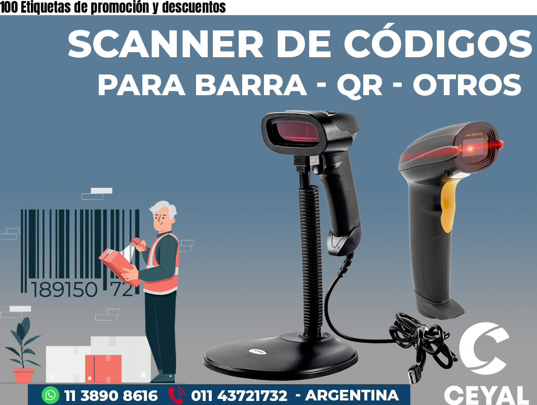 100 Etiquetas de promoción y descuentos