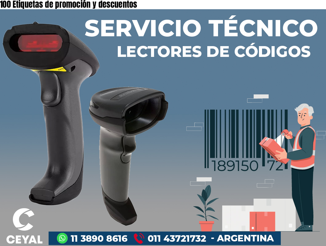 100 Etiquetas de promoción y descuentos