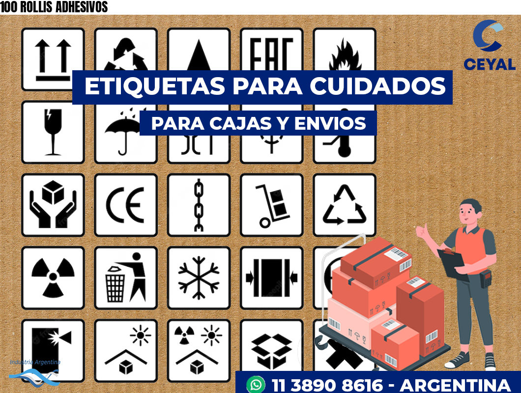 100 ROLLIS ADHESIVOS
