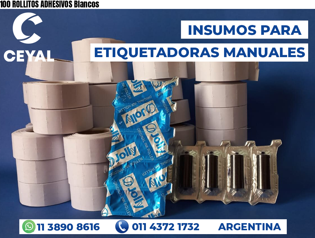 100 ROLLITOS ADHESIVOS Blancos