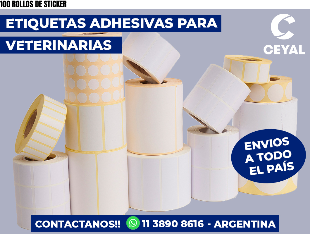 100 ROLLOS DE STICKER
