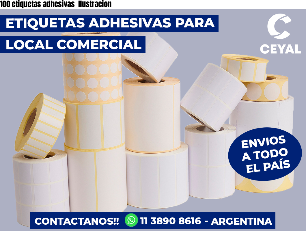 100 etiquetas adhesivas  Ilustracion