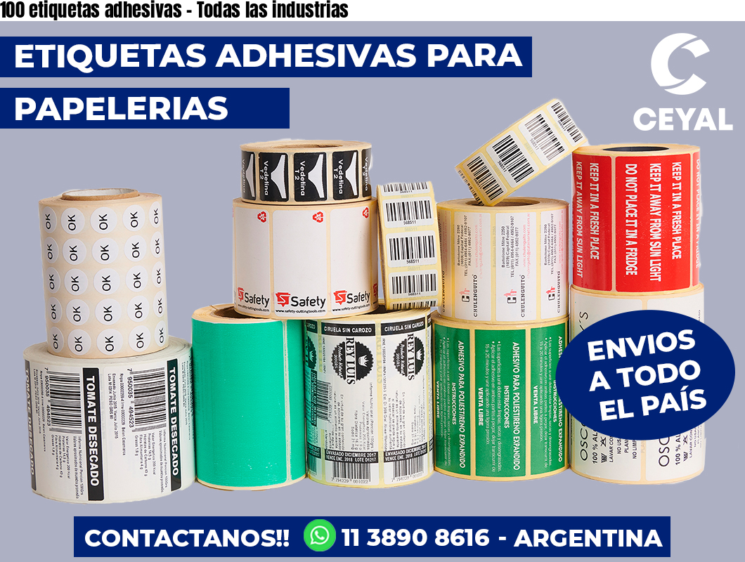 100 etiquetas adhesivas – Todas las industrias