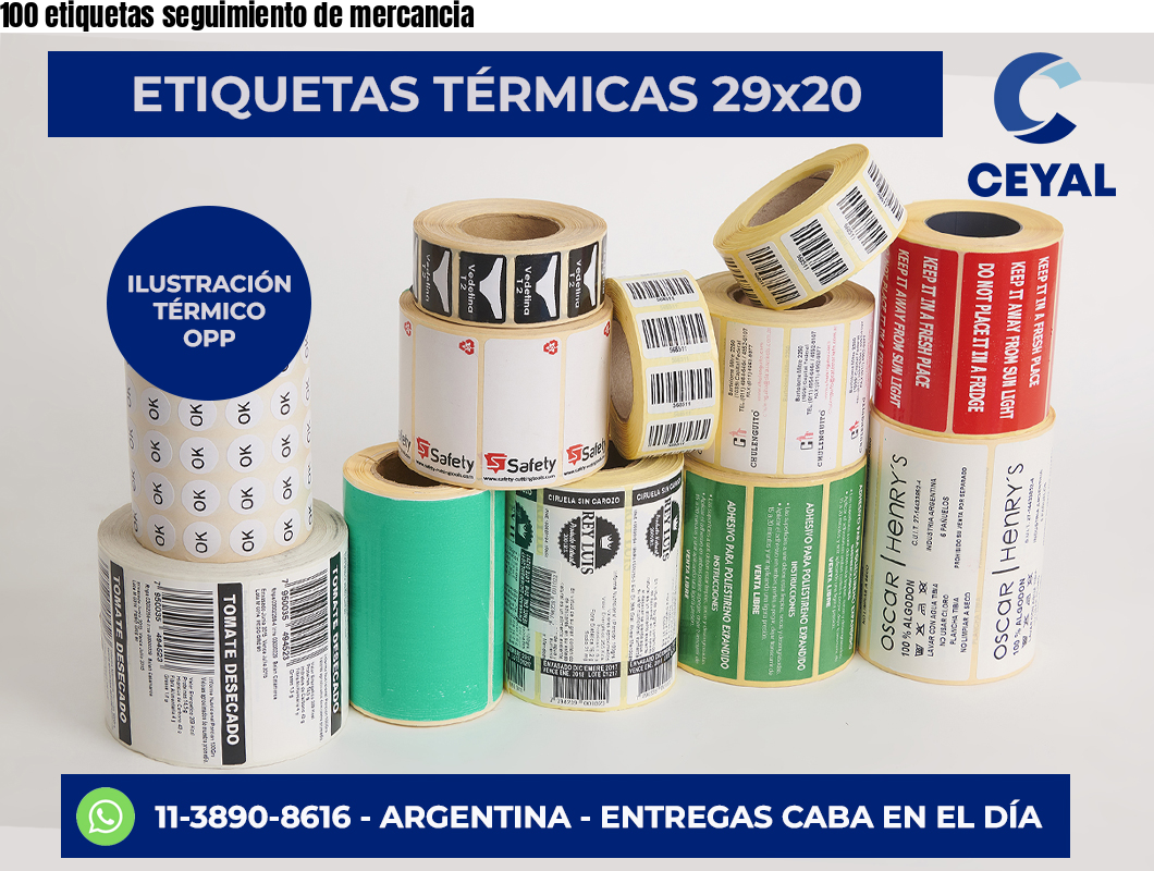 100 etiquetas seguimiento de mercancia