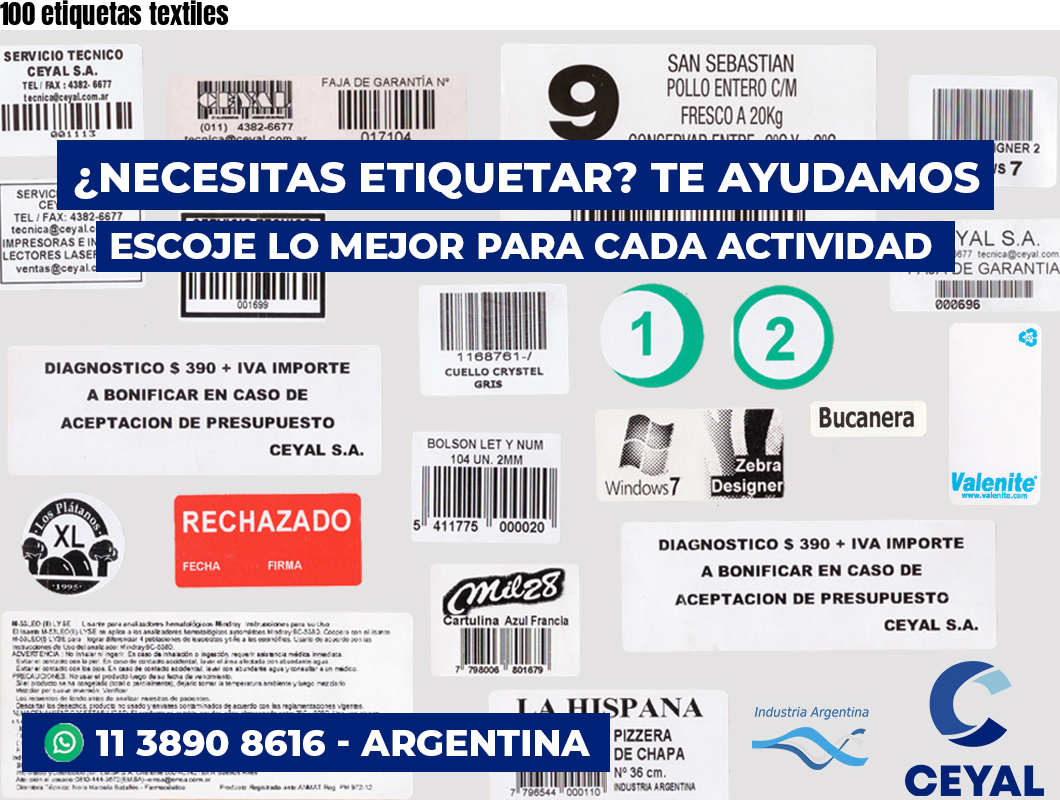100 etiquetas textiles