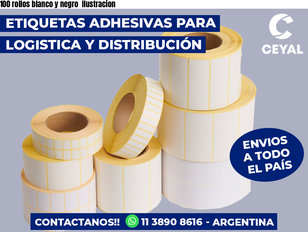 100 rollos blanco y negro Ilustracion