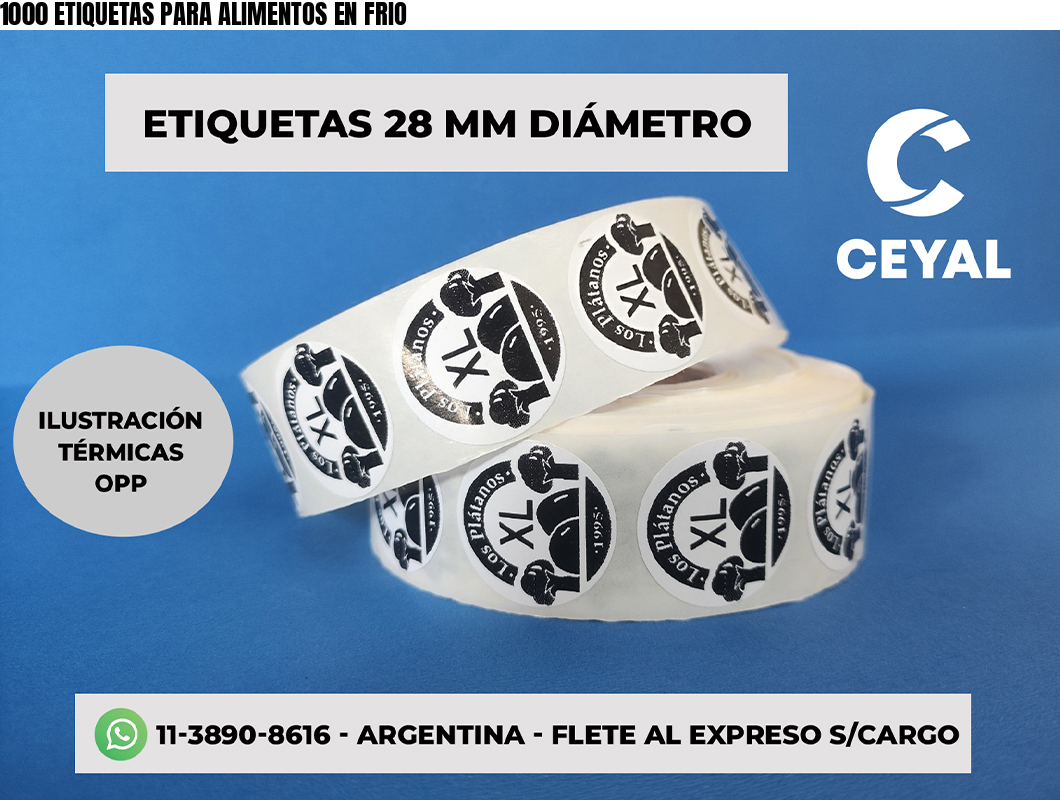 1000 ETIQUETAS PARA ALIMENTOS EN FRIO
