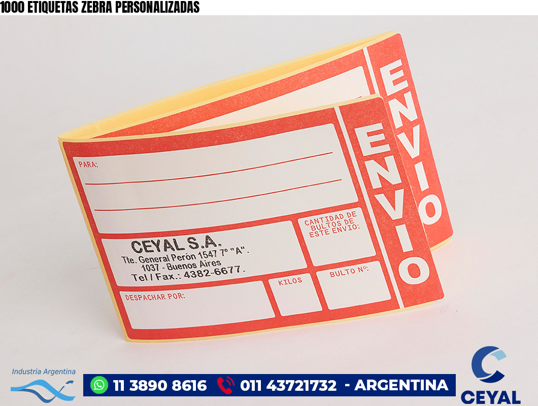 1000 ETIQUETAS ZEBRA PERSONALIZADAS