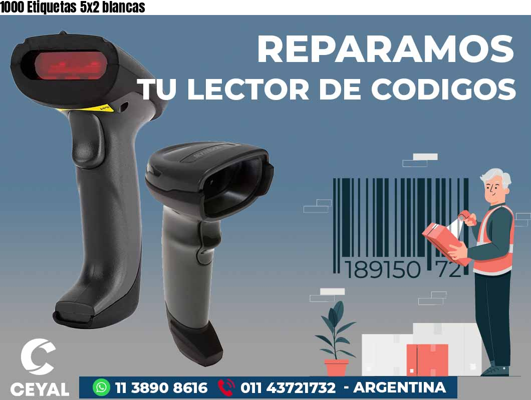 1000 Etiquetas 5x2 blancas