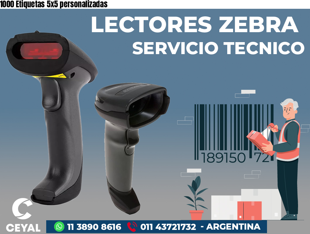 1000 Etiquetas 5x5 personalizadas