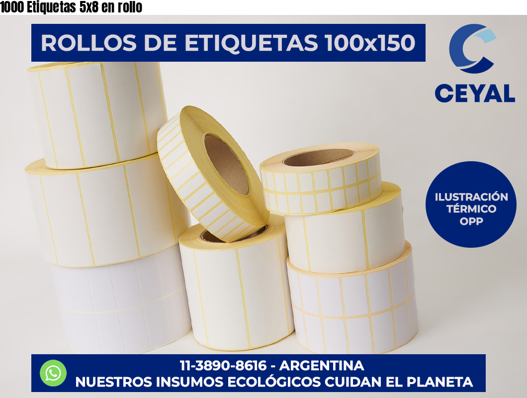 1000 Etiquetas 5×8 en rollo