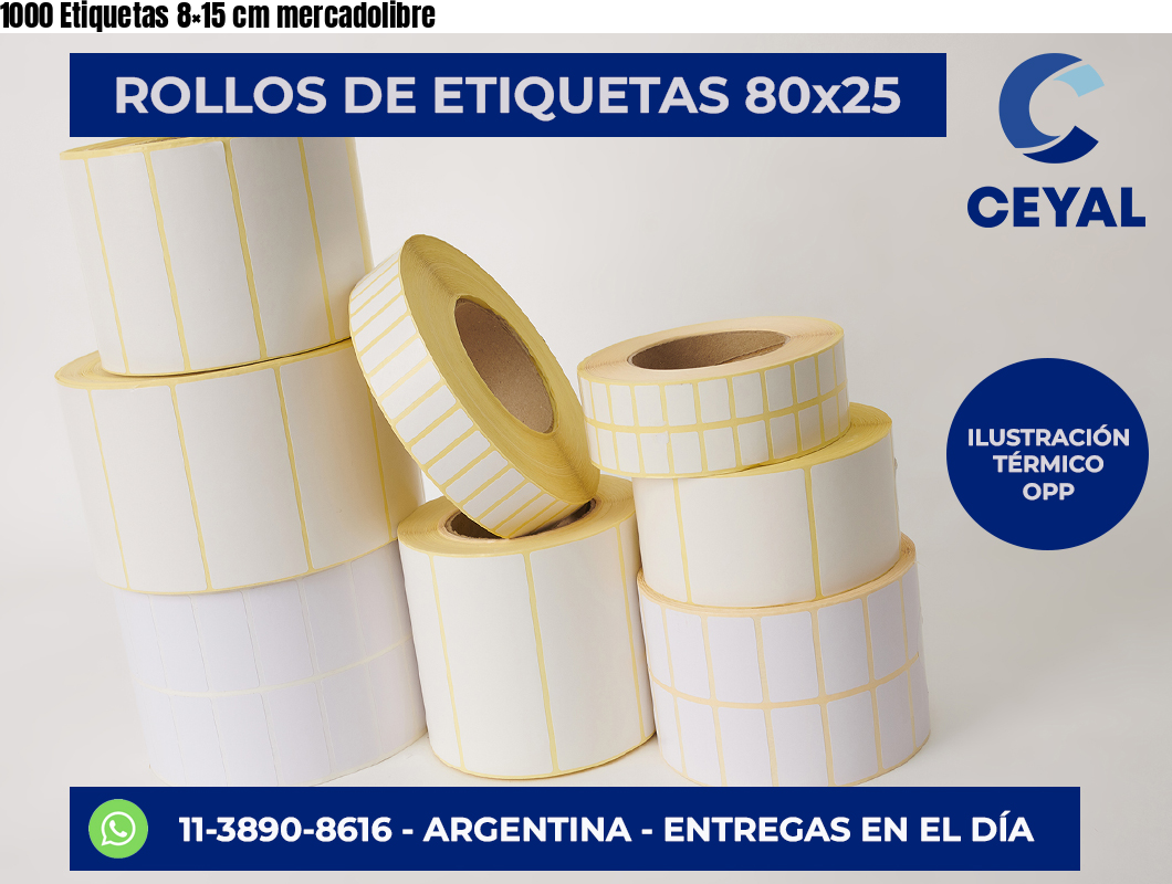 1000 Etiquetas 8×15 cm mercadolibre