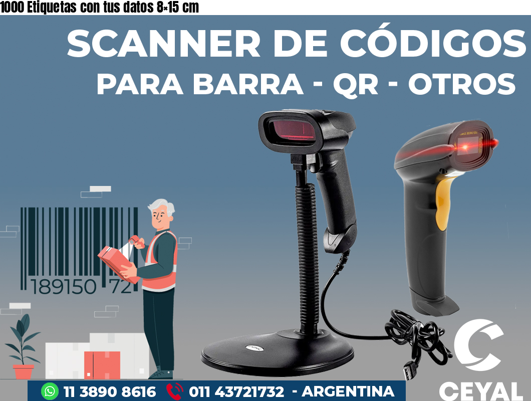1000 Etiquetas con tus datos 8×15 cm