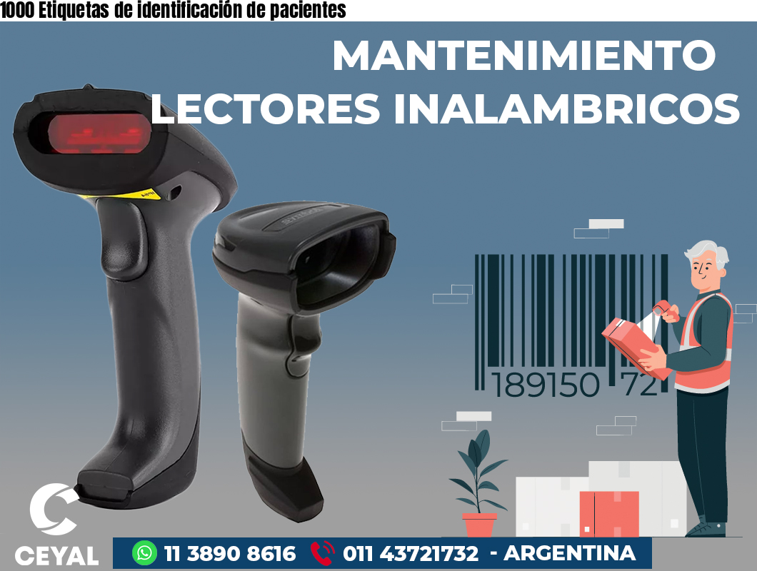 1000 Etiquetas de identificación de pacientes