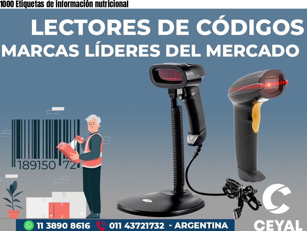 1000 Etiquetas de información nutricional