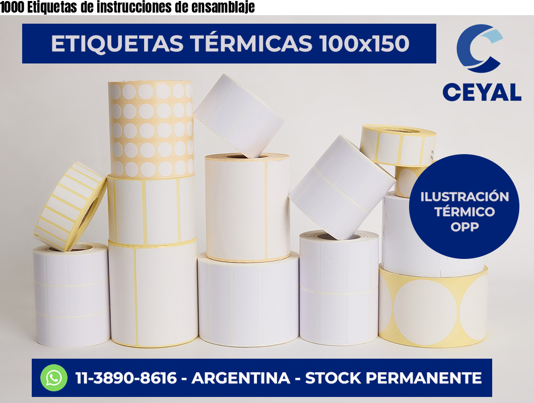 1000 Etiquetas de instrucciones de ensamblaje