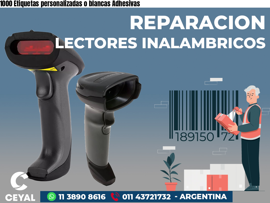 1000 Etiquetas personalizadas o blancas Adhesivas