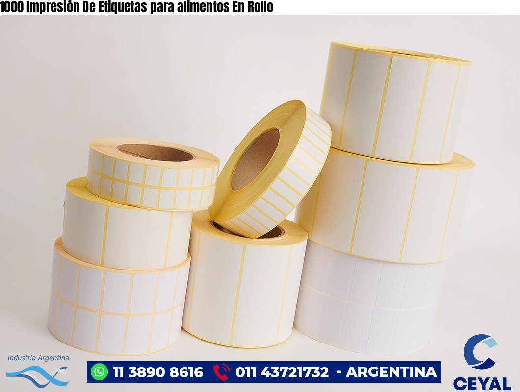 1000 Impresión De Etiquetas para alimentos En Rollo
