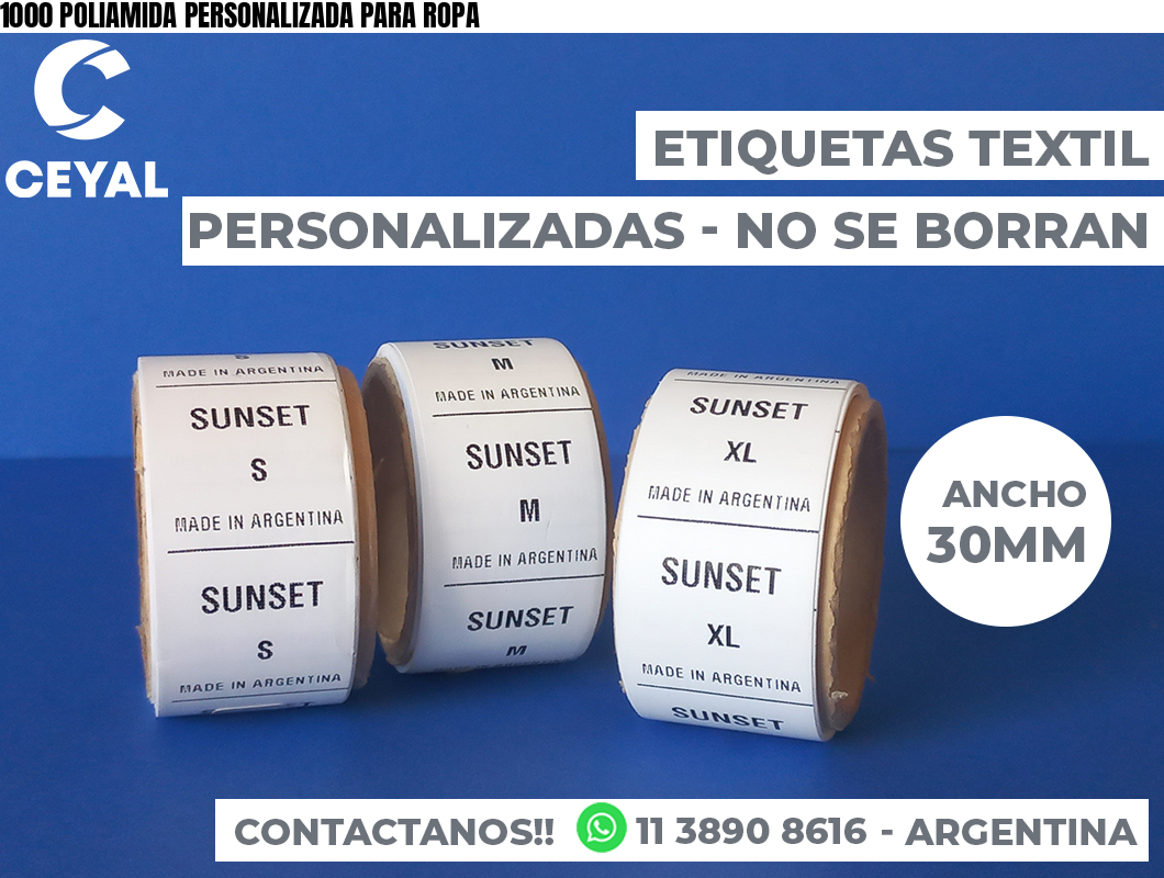 1000 POLIAMIDA PERSONALIZADA PARA ROPA
