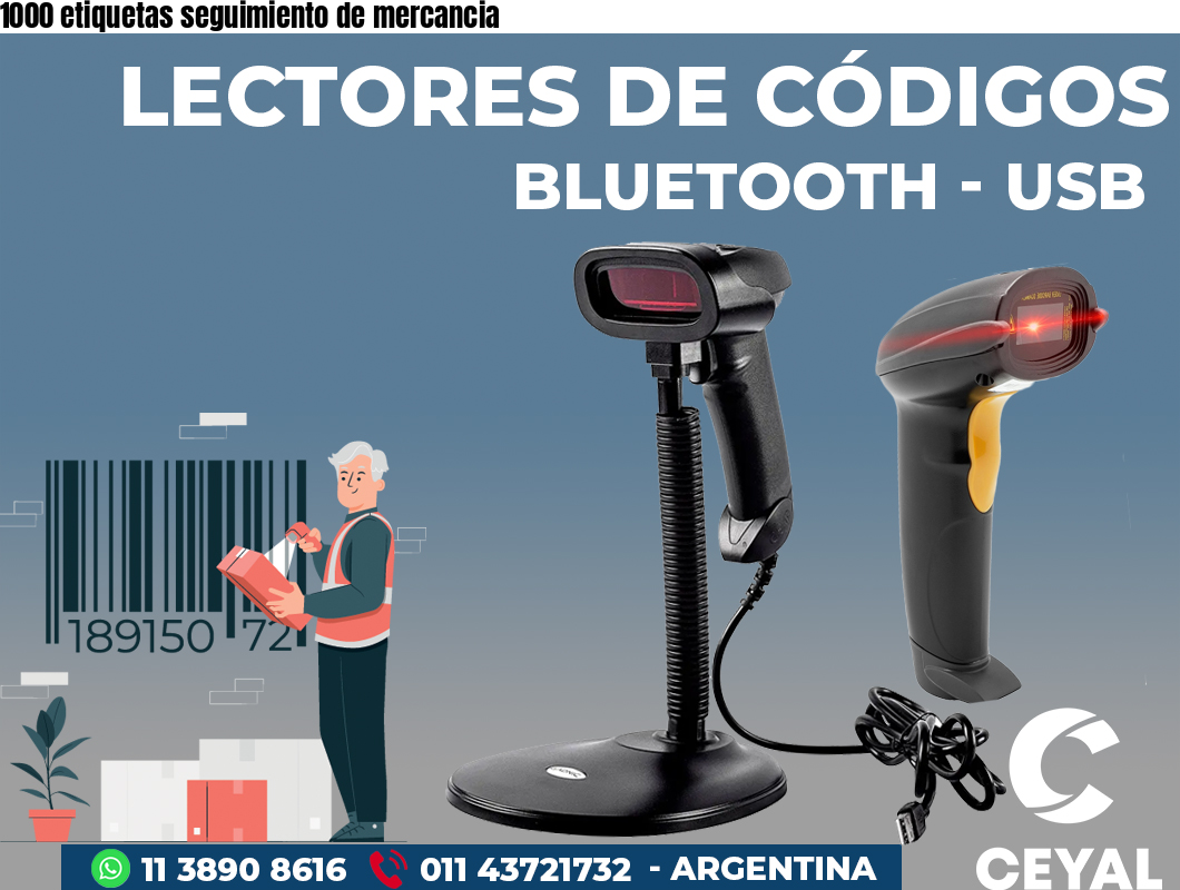 1000 etiquetas seguimiento de mercancia