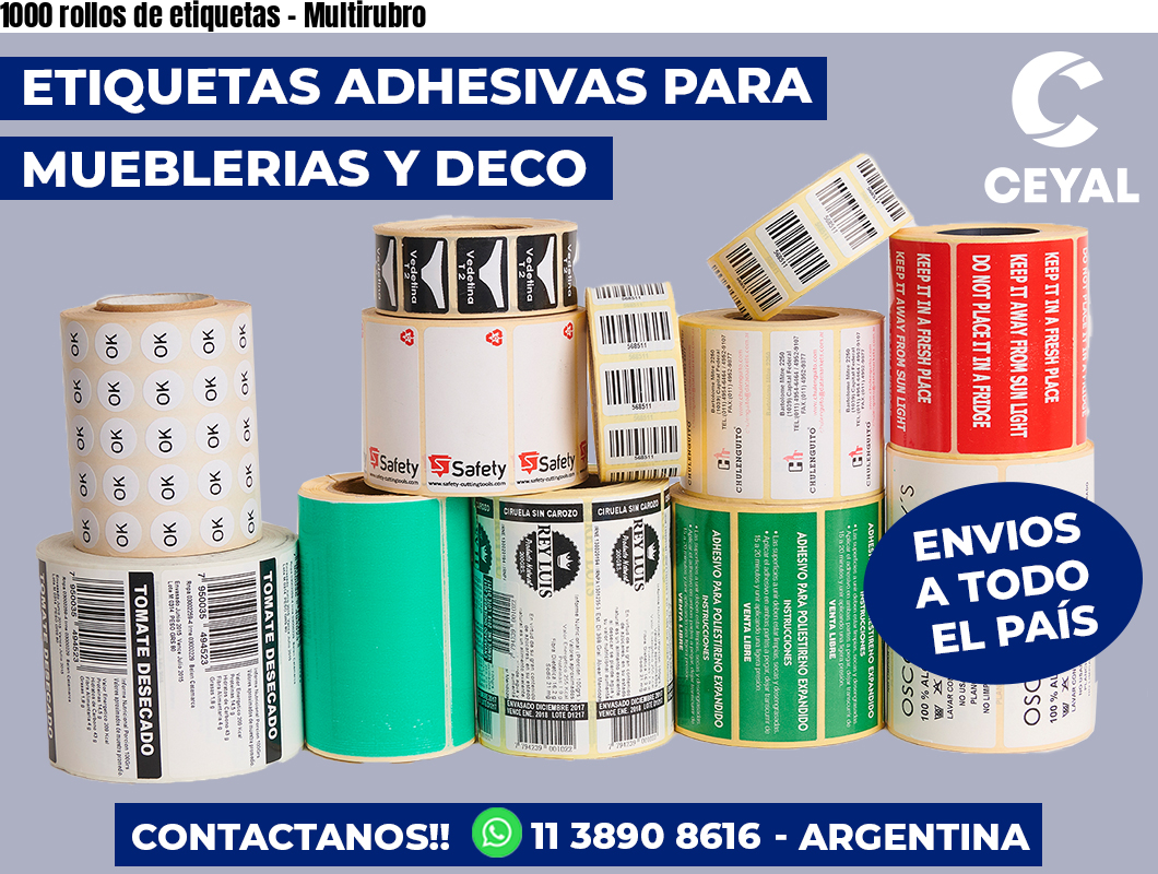 1000 rollos de etiquetas - Multirubro