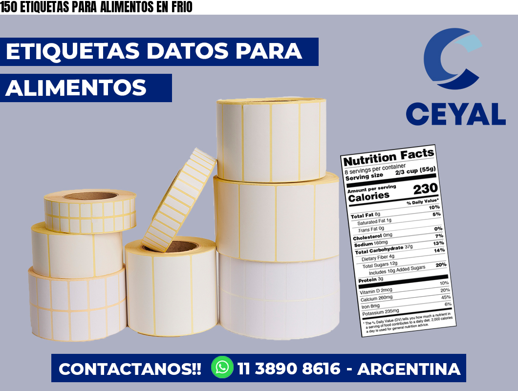 150 ETIQUETAS PARA ALIMENTOS EN FRIO