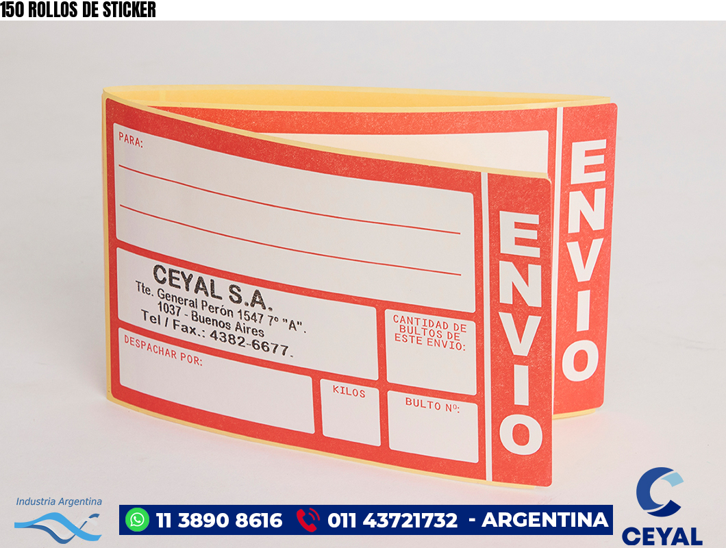 150 ROLLOS DE STICKER