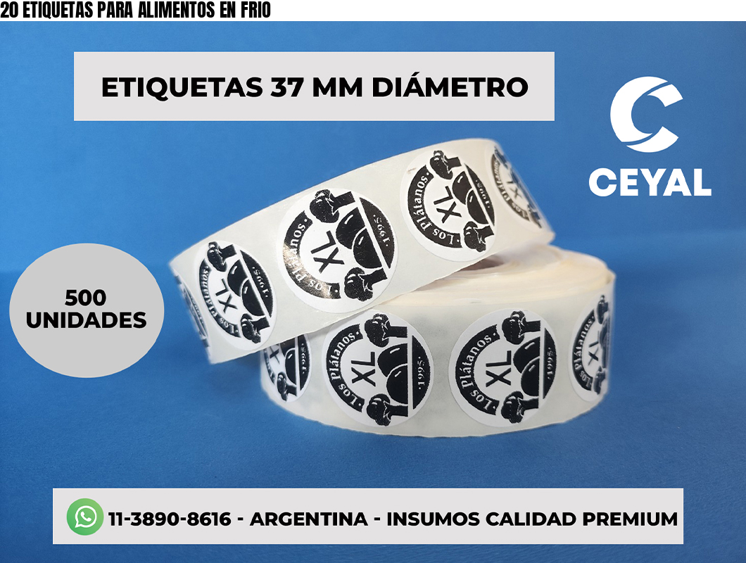 20 ETIQUETAS PARA ALIMENTOS EN FRIO