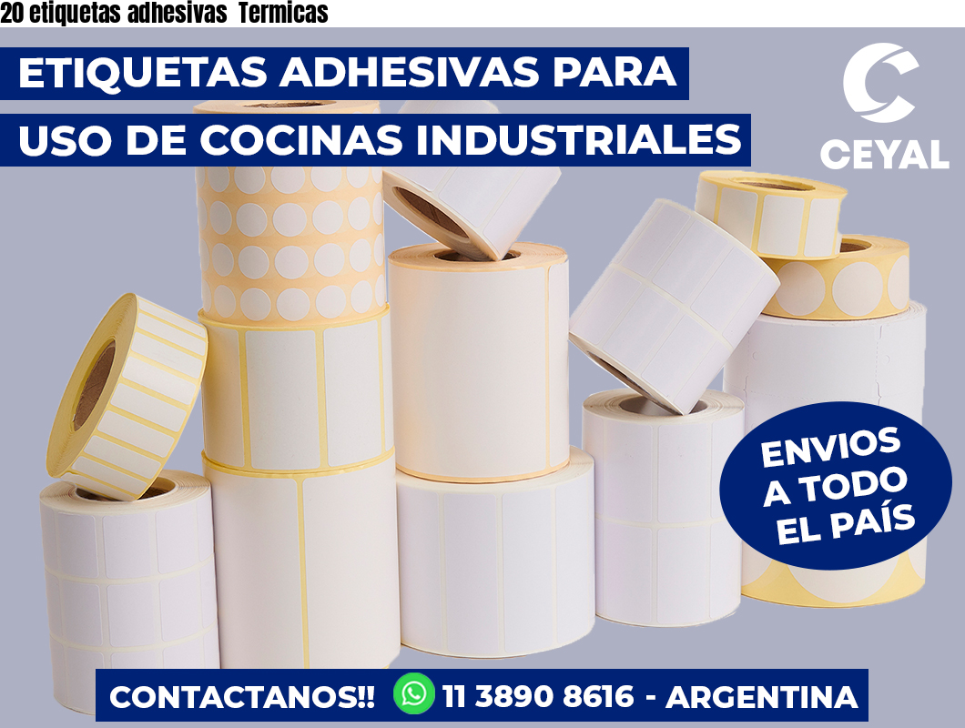 20 etiquetas adhesivas  Termicas