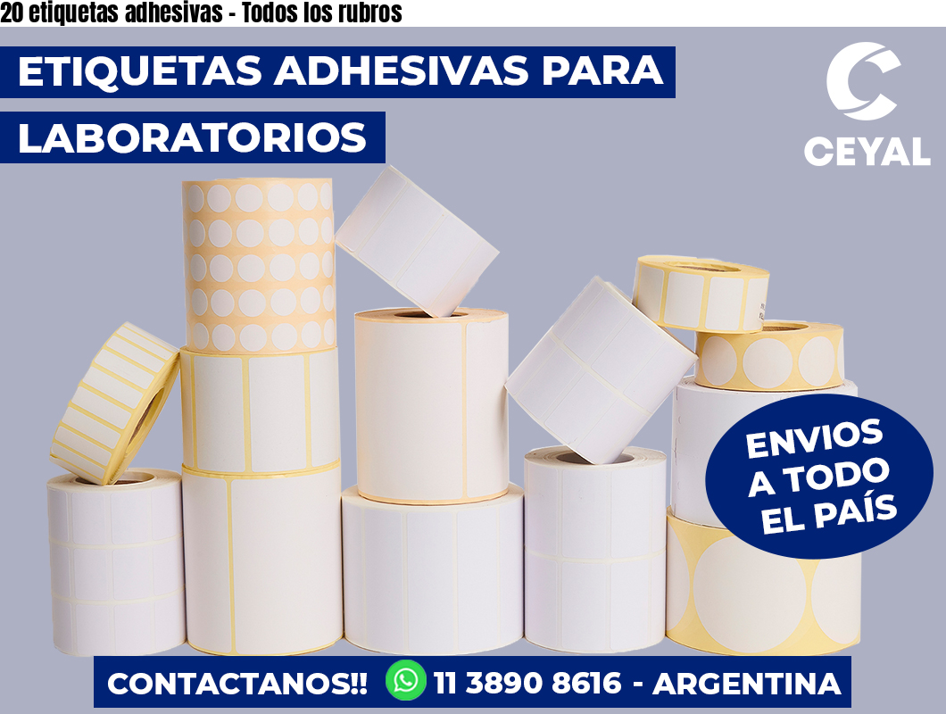20 etiquetas adhesivas - Todos los rubros