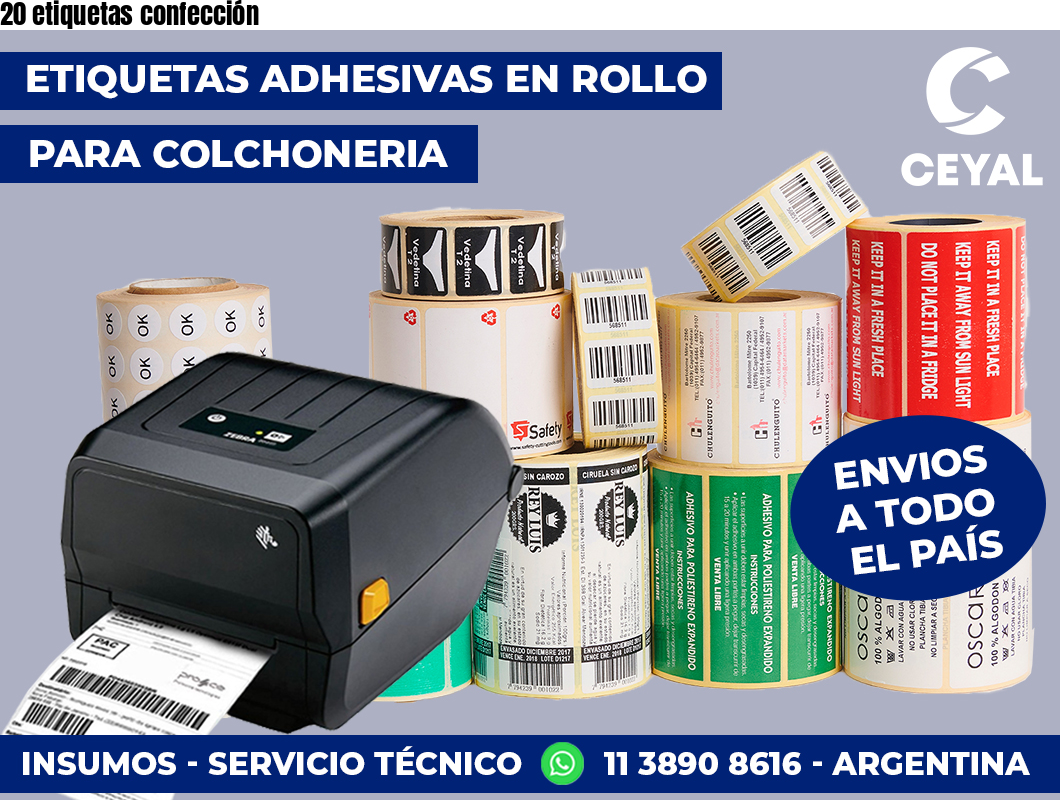20 etiquetas confección