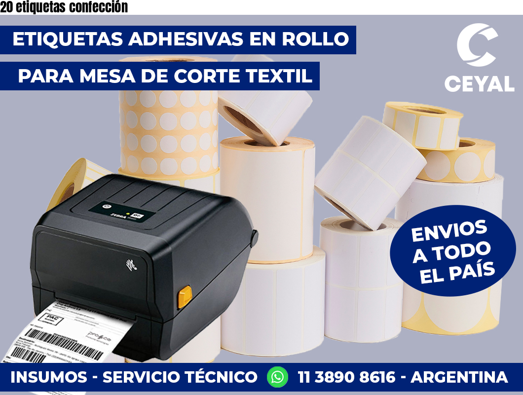 20 etiquetas confección