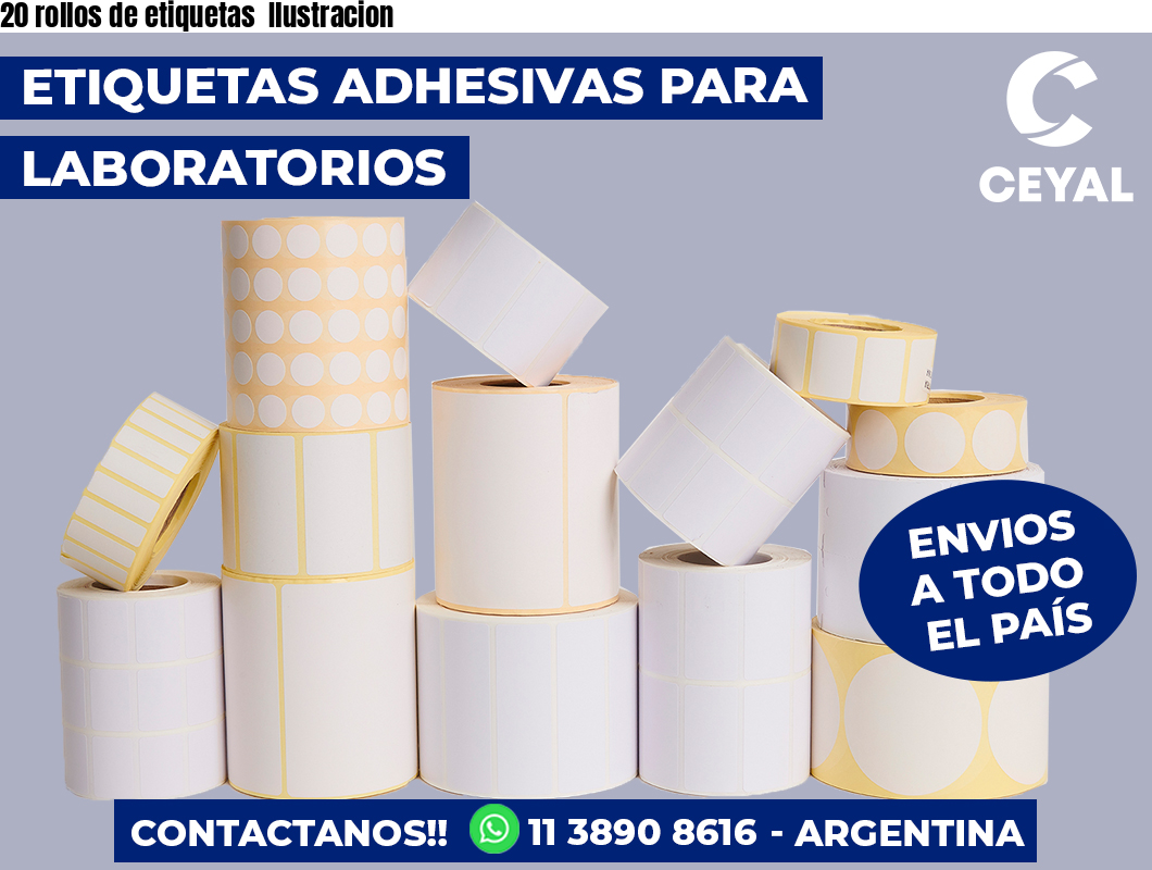 20 rollos de etiquetas Ilustracion
