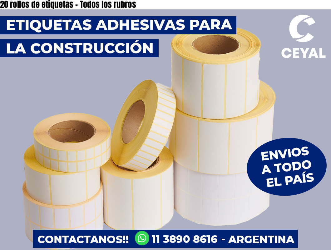 20 rollos de etiquetas - Todos los rubros
